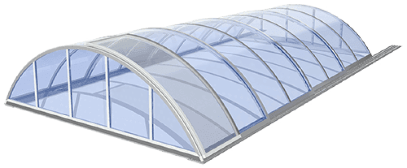 Poolüberdachung Kalifornia, hohe Ausführung